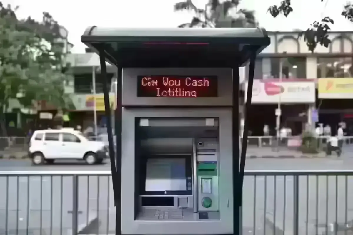 An ATM kiosk showing potential cash shortage or low activity