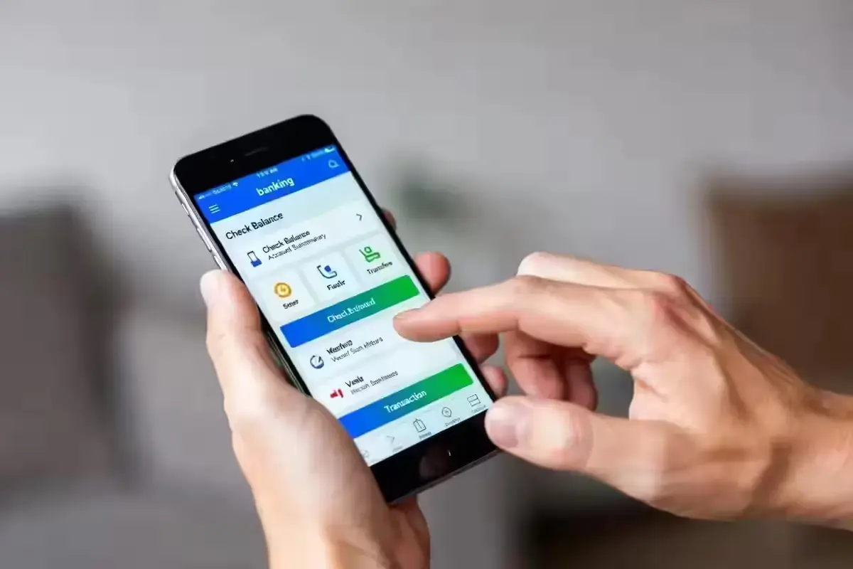 mobile banking app on a smartphone