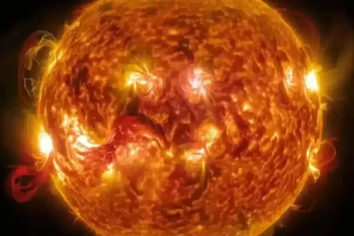 Close-up view of powerful solar flares captured by space observatories