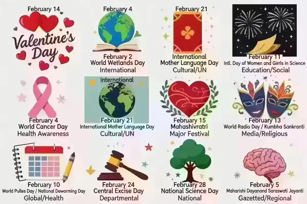 Festivals and important days celebrated in February 2026