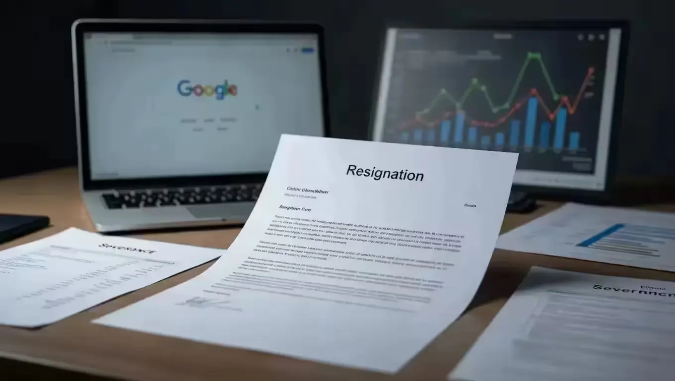 Google employee resignation letter under voluntary exit offer with severance package details