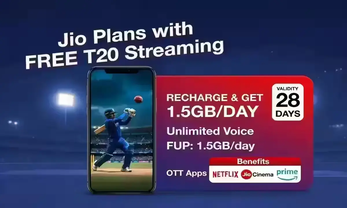 Jio Plans with FREE T20 Streaming