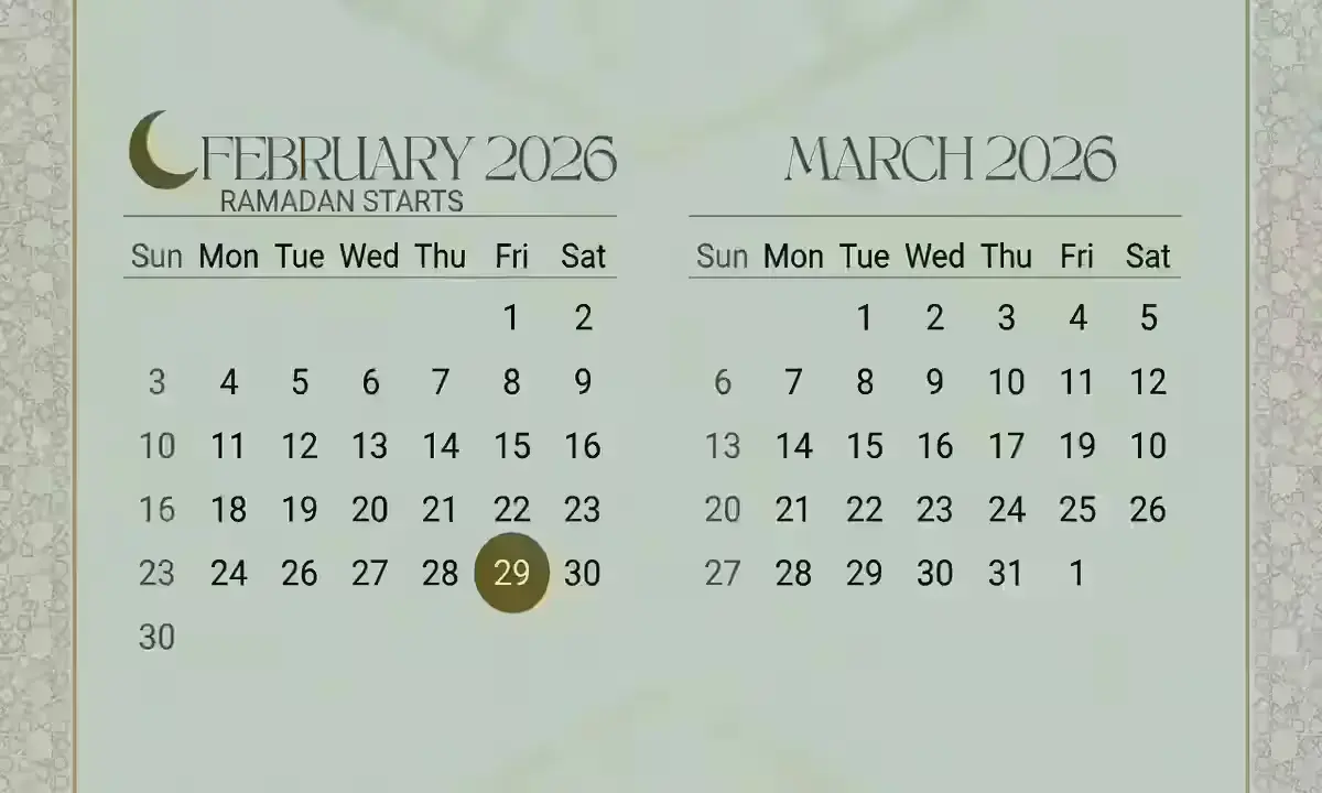 Ramadan 2026 start date calendar for India UAE and USA