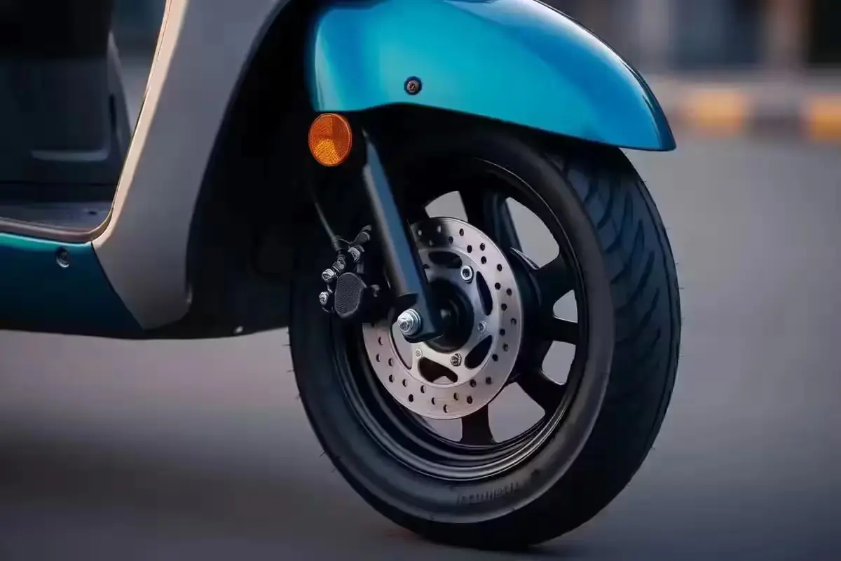 Suzuki Access 125 ABS front disc brake close-up India
