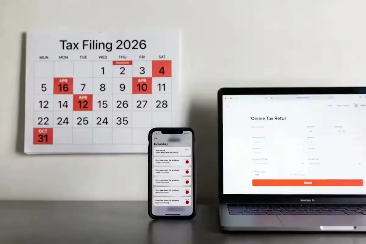 Tax Filing 2026 deadlines calendar important tax return dates
