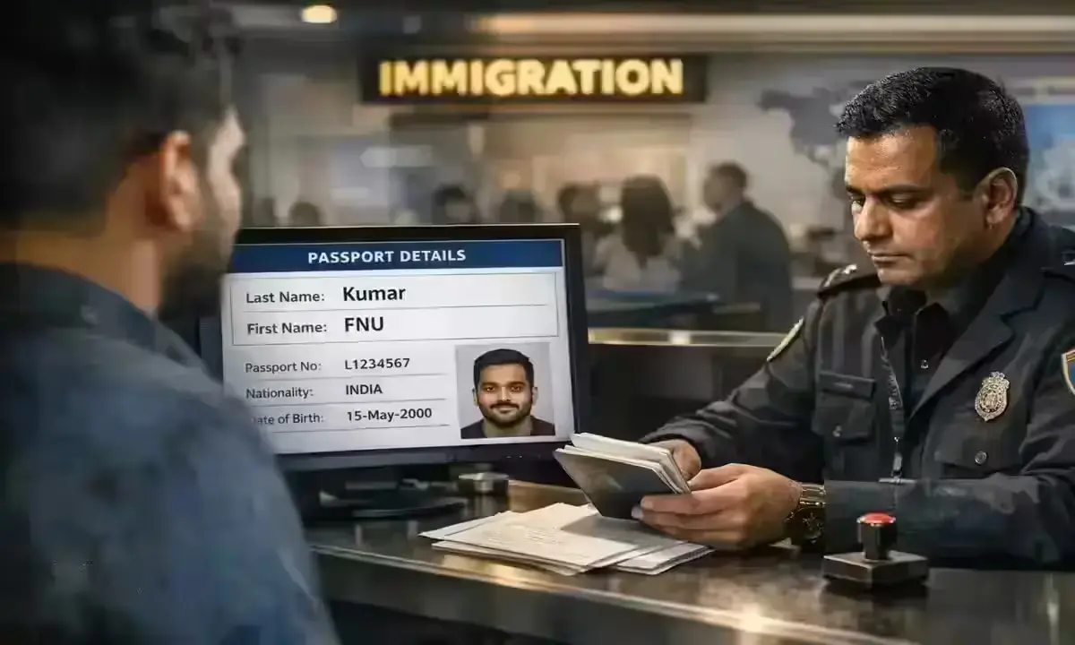 FNU first name unknown issue on passport during international immigration