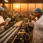 Indian medical device factory workers assembling syringes amid West Asia war supply chain disruption March 2026
