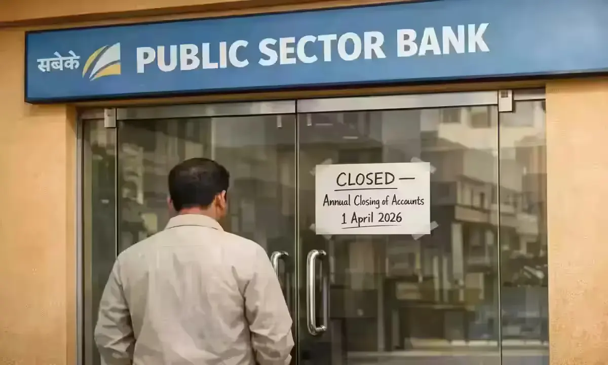 Bank branch closed on April 1 2026 for Annual Closing of Accounts India