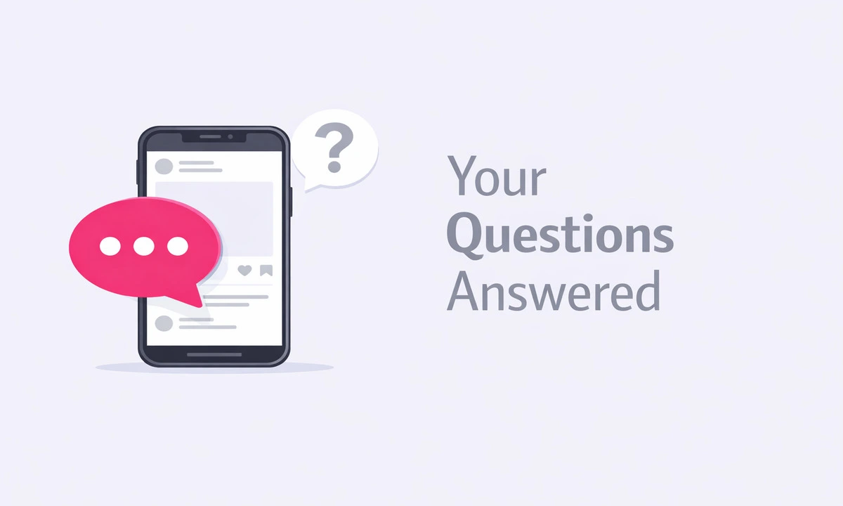 Frequently asked questions about Instagram's 2026 comment editing feature — illustrated phone with speech bubble and question mark