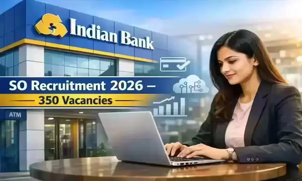 Indian Bank SO Recruitment 2026 350 vacancies apply online at indianbank bank in
