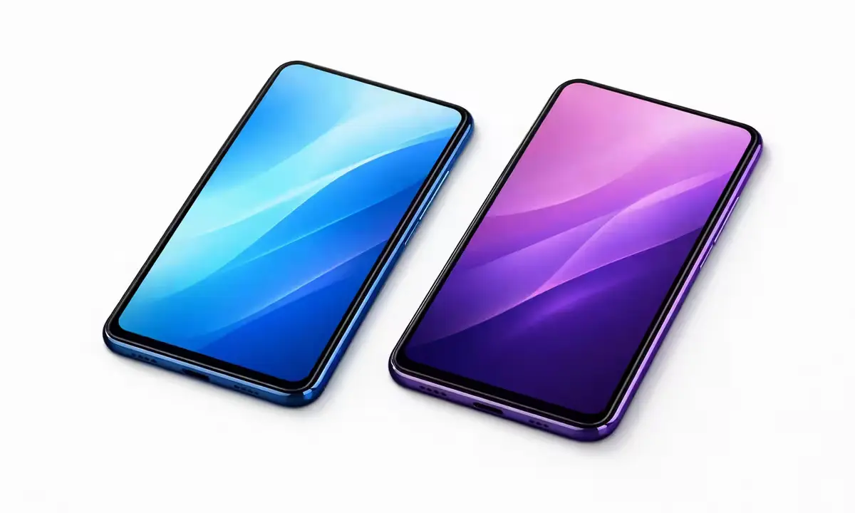 Vivo V70 FE in Monsoon Blue and Northern Lights Purple - both colour variants India 2026