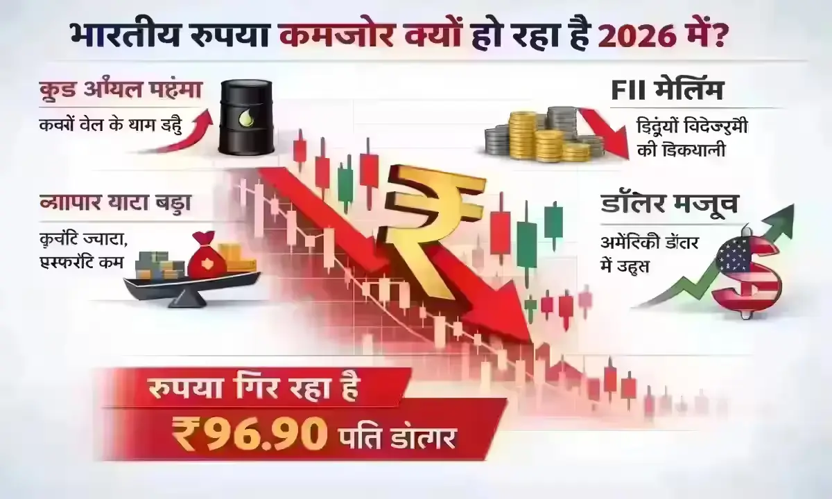 2026 में रुपया गिरने के 4 बड़े कारण