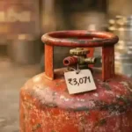 LPG gas cylinder price hike May 2026 — commercial 19-kg cylinder outside Indian restaurant kitchen